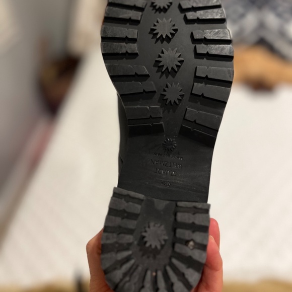 Stuart Weitzman Kolbie lace up black combat boots - Picture 6 of 9